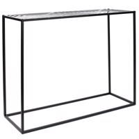 Konzol, mintás, fém, fekete, 100 cm - CUBIQUE - Butopêa