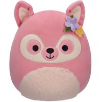 Squishmallows 20 cm - Ditty a lazacszínű makimajom krémszínű hassal és virágos kitűzővel - Butopêa