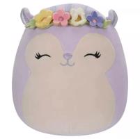 Squishmallows 20 cm - Sydnee a lila mókus, virágos koronával - Butopêa